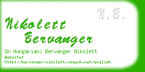 nikolett bervanger business card